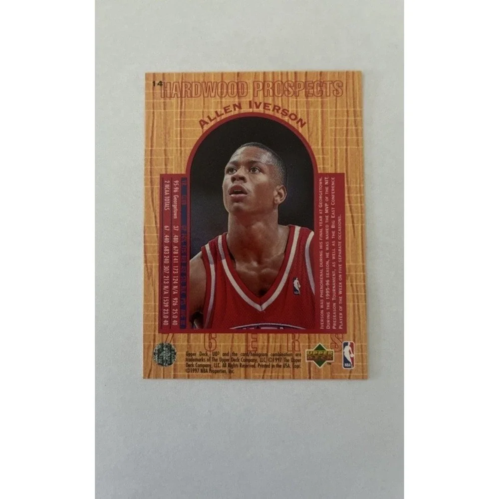 ALLEN IVERSON 1997/98 UPPER DECK UD3 #14 HARDWOOD PROSPECTS‎ BA7013